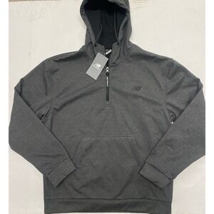 Men's New Balance Tenacity Hooded Quarter Zip Dk Gray Size Small  (NWT)